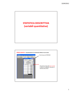 STATISTICA DESCRITTIVA (variabili quantitative)