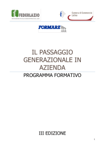 IL PASSAGGIO GENERAZIONALE IN AZIENDA