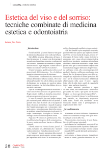 Estetica del viso e del sorriso: tecniche combinate di medicina