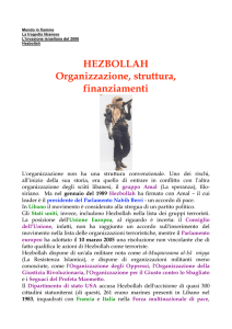 HEZBOLLAH Organizzazione, struttura, finanziamenti