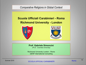 Comparative Religions in Global Context Scuola Ufficiali