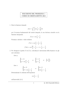SOLUZIONE DEL PROBLEMA 1 CORSO DI ORDINAMENTO 2013