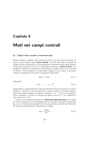 Moti nei campi centrali - Dipartimento di Matematica e Fisica