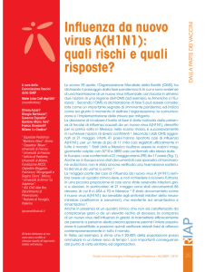 Influenza da nuovo virus A(H1N1): quali rischi e quali risposte?