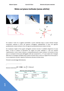 Il piano inclinato e le forze di attrito