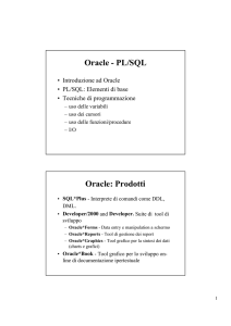 Lezione introduttiva su PL/SQL