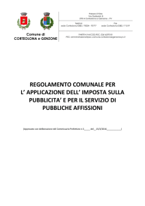 Regolamento Pubblicita` - Comune di CORTEOLONA E GENZONE