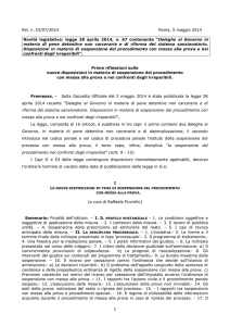 Rel. n. III/07/2014 Roma, 5 maggio 2014 Novità legislative: legge 28