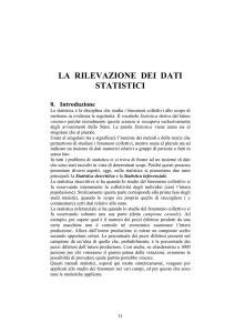 La rilevazione dei dati statistici