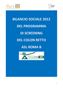 Bilancio sociale 2012 del programma di screening del colon retto