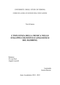 l`influenza della musica nello sviluppo cognitivo e linguistico del