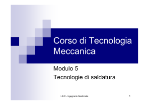 Corso di Tecnologia Meccanica