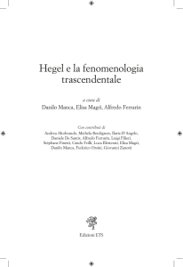 Hegel e la fenomenologia trascendentale