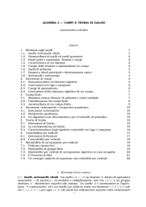 ALGEBRA 2 — CAMPI E TEORIA DI GALOIS 1. Richiami sugli anelli