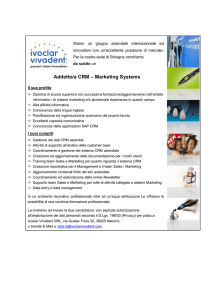 Addetto/a CRM – Marketing Systems