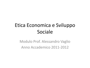Etica Economica e Sviluppo Sociale