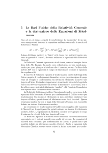 Le basi fisiche della Relatività Generale e le Equazioni di Friedmann