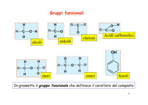 alcoli aldeidi chetoni Acidi carbossilici eteri esteri fenoli Gruppi