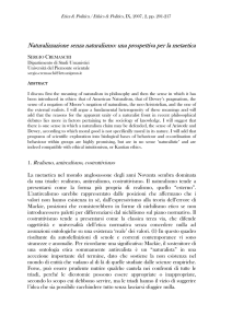 Naturalizzazione senza naturalismo - Università degli Studi di Trieste
