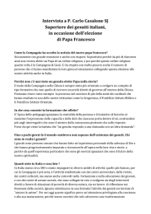 Intervista a P. Carlo Casalone SJ Superiore dei gesuiti italiani, in