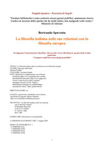 La filosofia italiana nelle sue relazioni con la filosofia europea