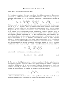 Esperimentazioni di Fisica II B SOLUZIONE del compito