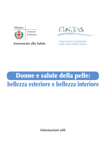 Donne e salute della pelle - Osservatorio Nazionale sulla salute