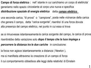 1 nell` istante in cui carichiamo un corpo di elettricita` posta nelle