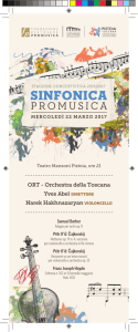 Programma di sala - Fondazione Pistoiese Promusica