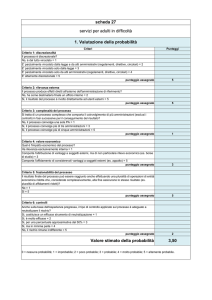 Valore stimato della probabilità 3,50 scheda 27 servizi per adulti in