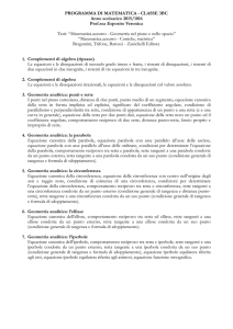 PROGRAMMA DI MATEMATICA - CLASSE 3BC Anno scolastico