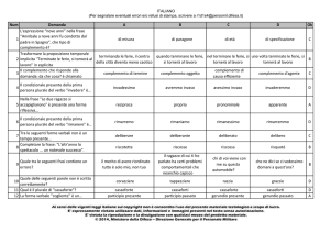 Num Domanda A B C D Ok 1 L`espressione “nove anni” nella frase