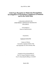 Cleft-TypeReeeptorsin MolecularRecognition - ETH E
