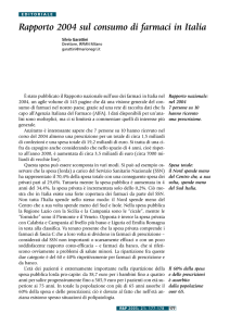 Rapporto 2004 sul consumo di farmaci in Italia