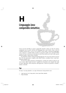 Linguaggio Java: compendio sintattico