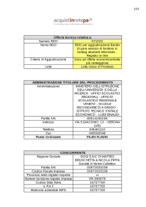 Offerta tecnica relativa a: Numero RDO 571022 Nome RDO RDO