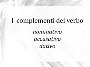 I complementi del verbo - Deutsches Institut Florenz