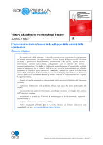 Tertiary Education for the Knowledge Society L`istruzione terziaria a
