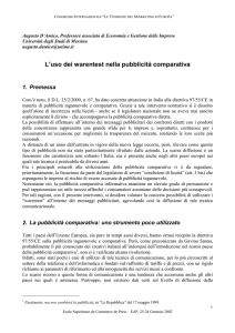 L`uso dei warentest nella pubblicità comparativa