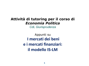 Capitolo 5: il modello IS-LM