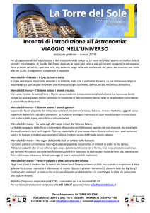 Incontri di introduzione all`Astronomia: VIAGGIO