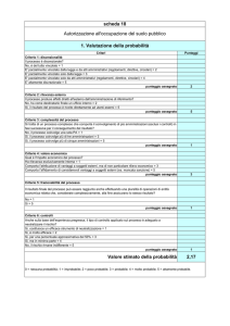 Valore stimato della probabilità 2,17 scheda 18 Autorizzazione all