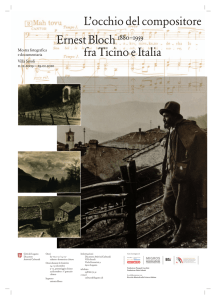 L`occhio del compositore Ernest Bloch1880–1959 fra Ticino e Italia