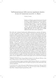 Sull`interpretazione della canzone napoletana classica. Il caso di