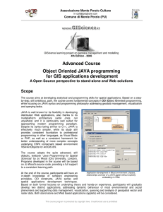 Advanced Course Object Oriented JAVA programming