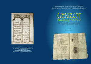 Genizot dell`Emilia-Romagna. Gli archivi delle Comunità ebraiche e