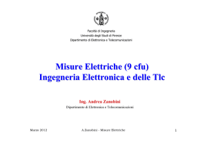 Misure Elettriche (9 cfu) Ingegneria Elettronica e delle Tlc