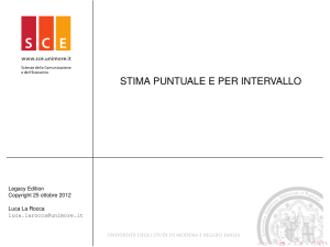 STIMA PUNTUALE E PER INTERVALLO