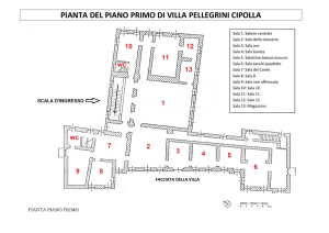 PIANTA DEL PIANO PRIMO DI VILLA PELLEGRINI CIPOLLA