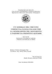 UN MODELLO DEL CIRCUITO CORTECCIA-GANGLI